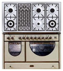Фото Кухонная плита ILVE MCSA-120BD-VG Antique white, обзор