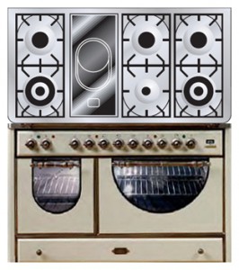 Фото Кухонная плита ILVE MCSA-120VD-VG Antique white, обзор