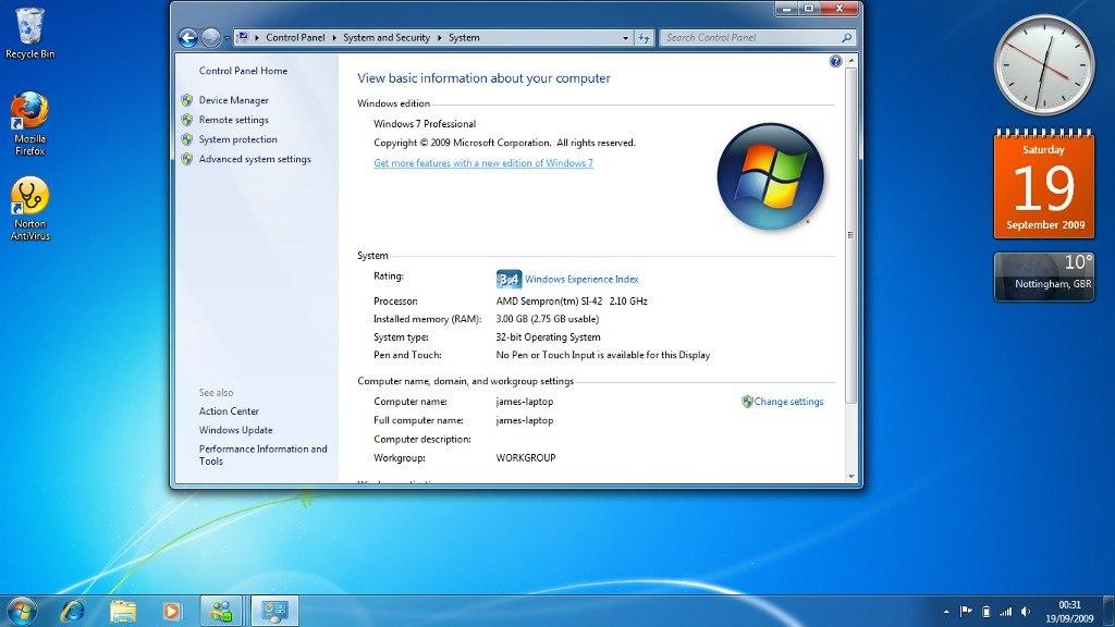 Windows 7 Professional OEM Key SP1 23.72$