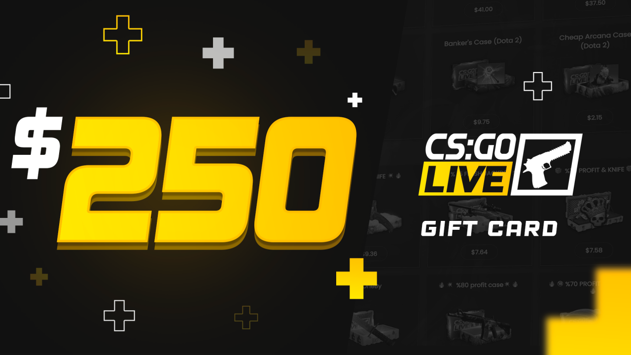 CSGOLive 250 USD Gift Card 292.89$