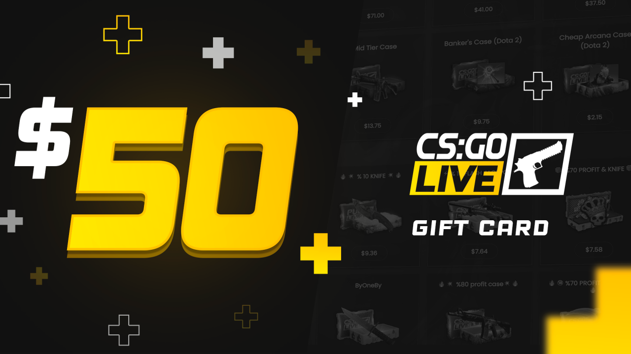 CSGOLive 50 USD Gift Card 58.58$