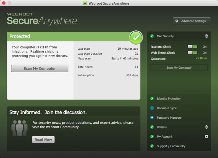 Webroot SecureAnywhere AntiVirus 2024 Key (1 Year / 3 Devices) 22.59$