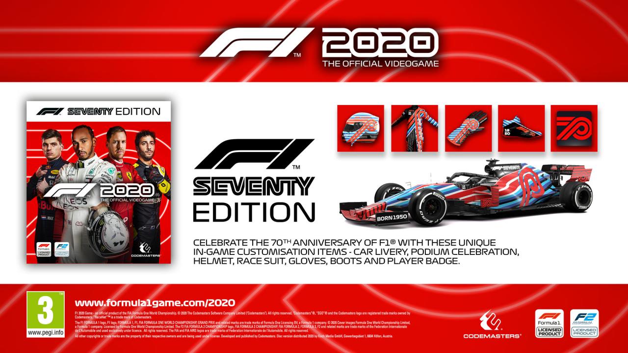 F1 2020 Seventy Edition DLC UK XBOX One / Xbox Series X|S CD Key 5.64$
