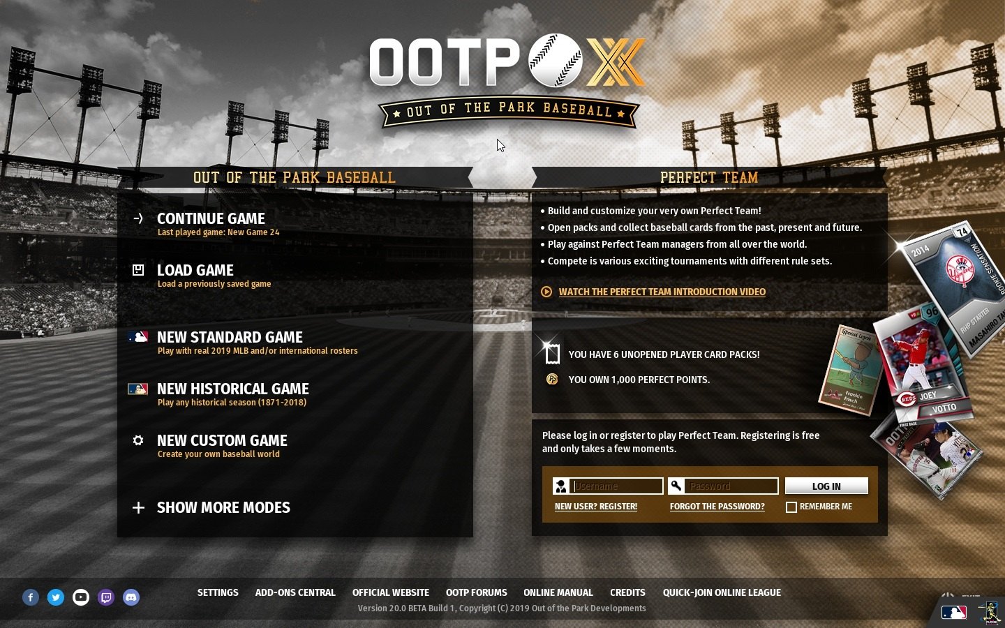 Out of the Park Baseball 20 Steam CD Key 120.58$
