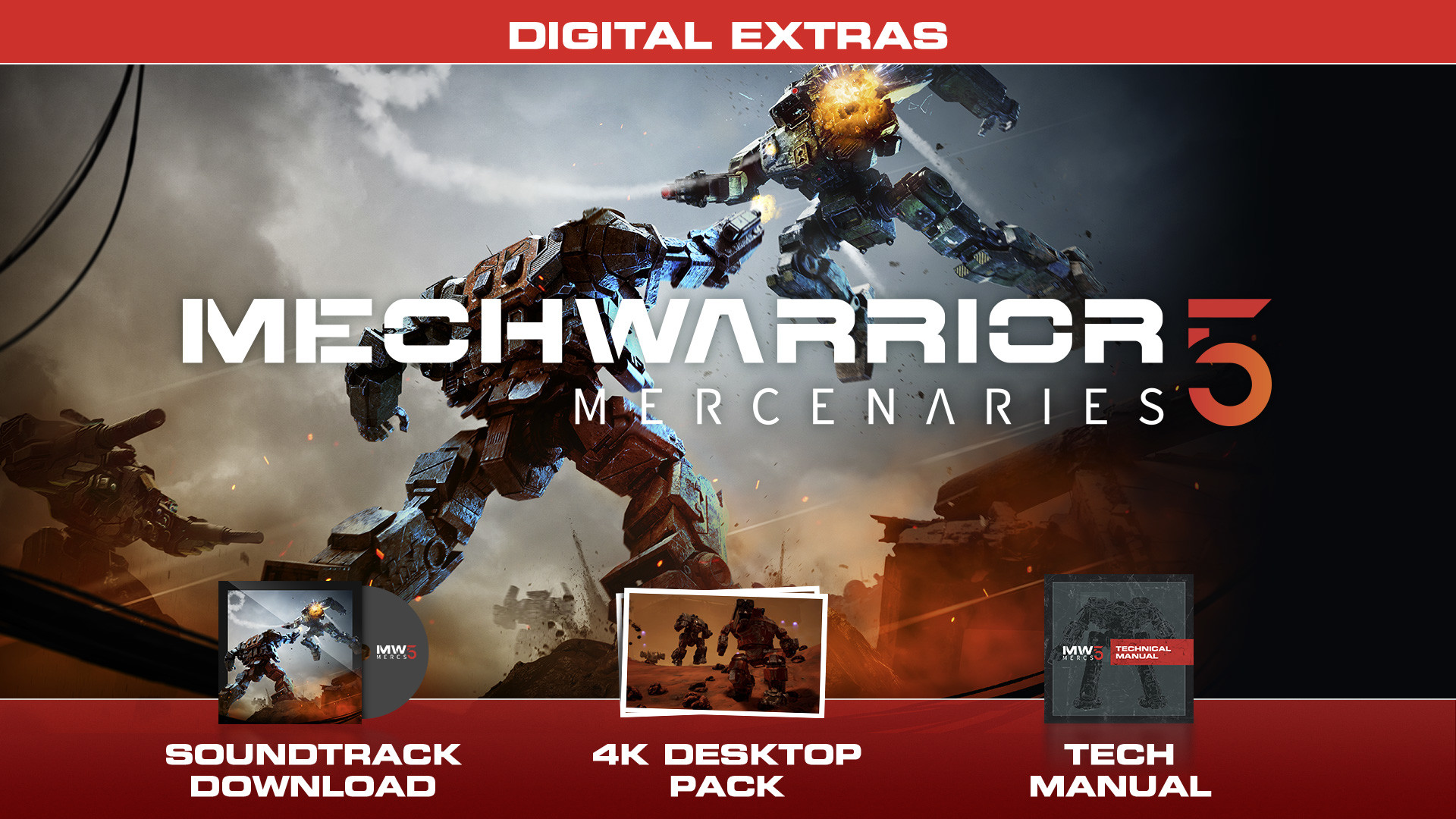 MechWarrior 5: Mercenaries - Digital Extras Content DLC Steam CD Key 7.89$