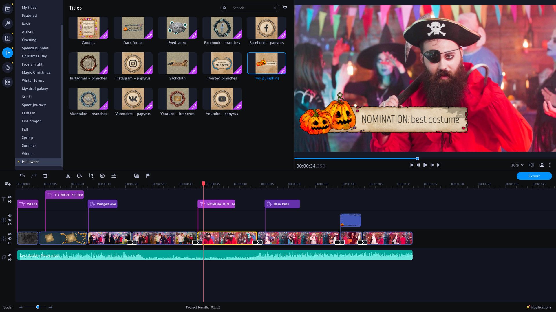 Movavi Video Editor Plus 2020 - Halloween Pack Effects DLC Steam CD Key 2.6$