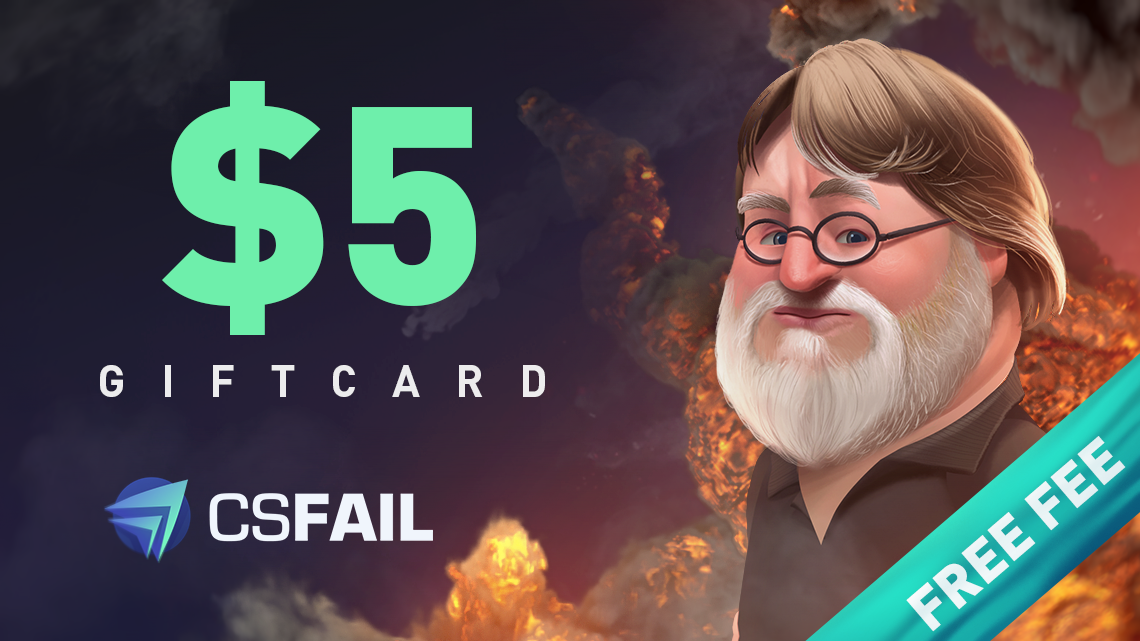 CS fail $5 Gift Card 5.25$