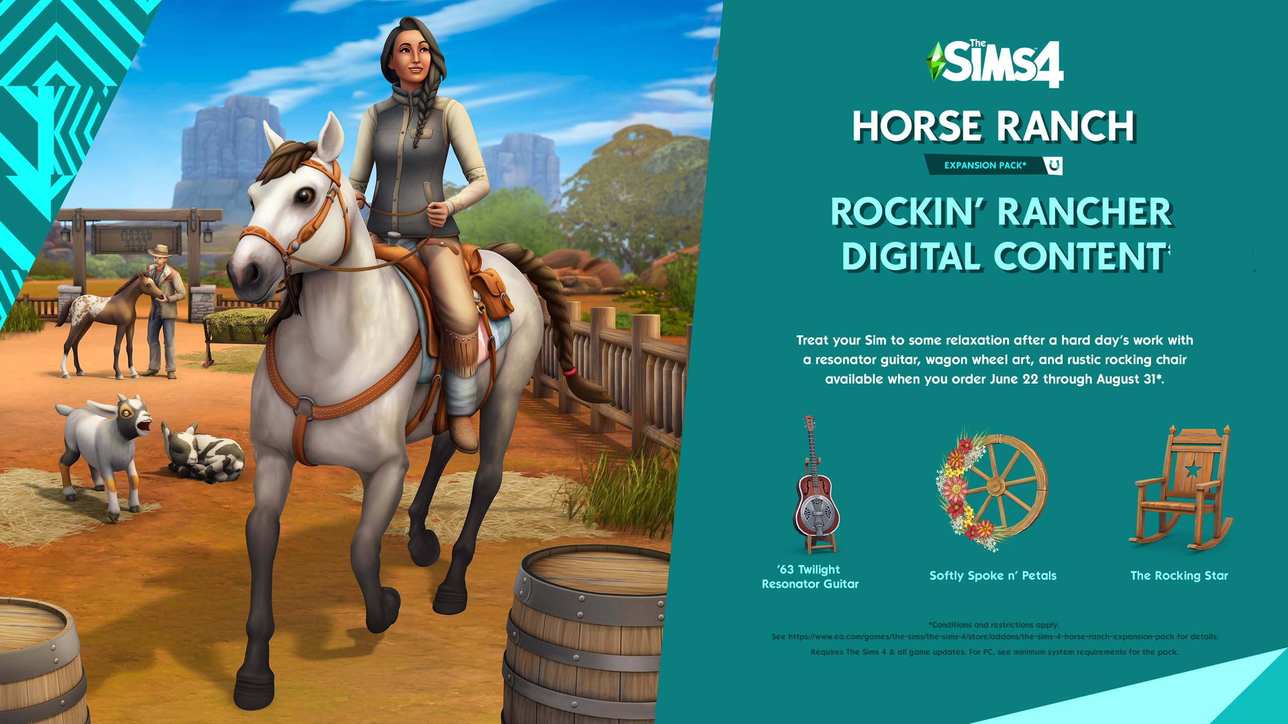 The Sims 4 - Horse Ranch - Rockin' Rancher DLC Origin CD Key 2.12$
