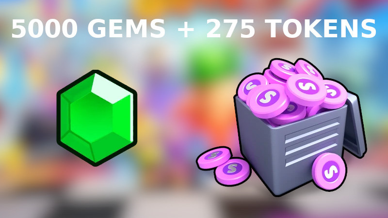 Stumble Guys - 5000 Gems + 275 Tokens Reidos Voucher 10.42$