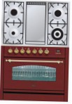 ILVE PN-90F-MP Red موقد المطبخ نوع الفرنكهربائي إعادة النظر الأكثر مبيعًا