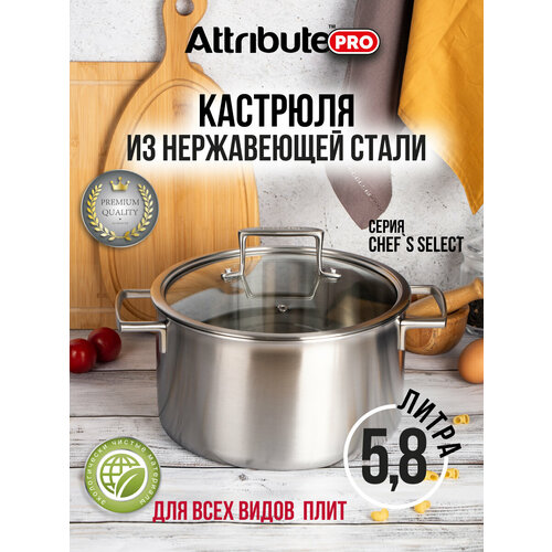 Кастрюля Chef`s Select 5,8 л с крышкой Attribute Pro фото