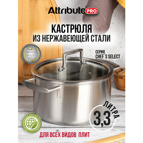 Кастрюля Chef`s Select 3,3 л с крышкой Attribute Pro фото