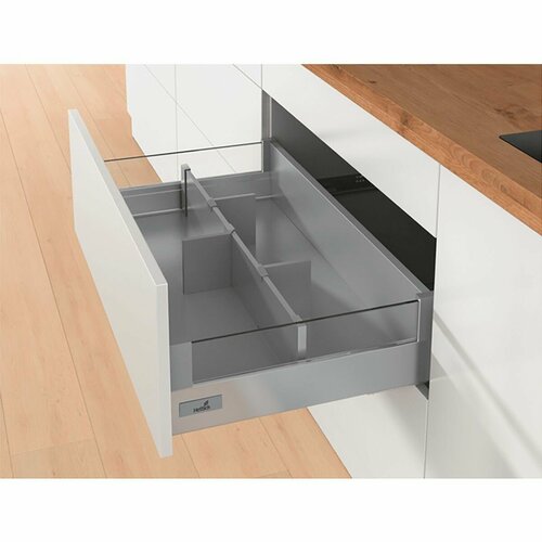 Организация HETTICH OrgaStore 820 для ящиков InnoTech Atira в базу 900 мм, с профилем и продольными разделителями, цвет серебристый фото