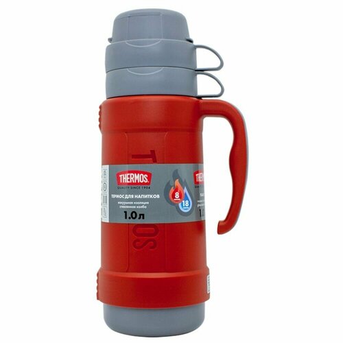 Thermos Термос со стеклянной колбой Picnic 40 Series, карминно-красный, 1 л. фото