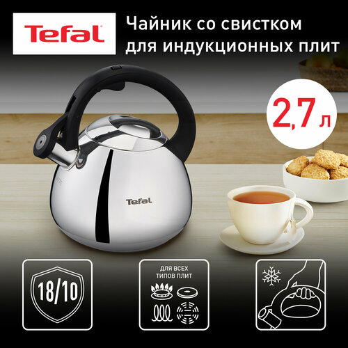 Чайник для всех видов плит Tefal Duetto+ N4180110 2,7 л нержавеющая сталь, индукционное дно фото