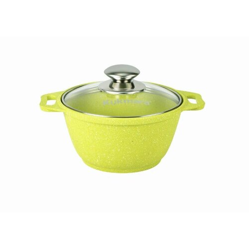 Кастрюля с антипригарным покрытием со стеклянной крышкой Kukmara (Trendy style lime) к11tsl, 1 л, фото