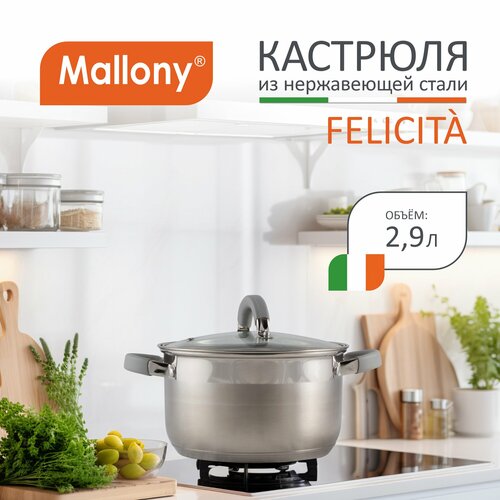 Кастрюля Mallony Felicita, 2.9 л, диаметр 18 см фото