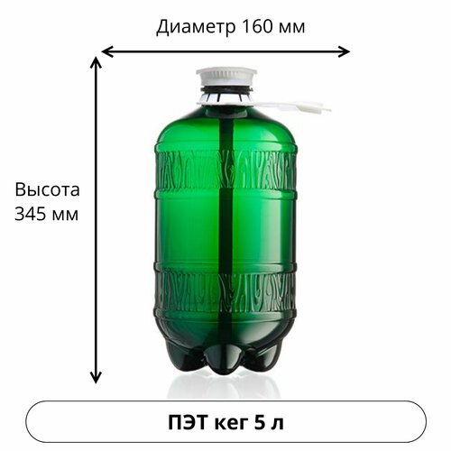 ПЭТ кег 5 л, фитинг А разборный, с ручкой фото