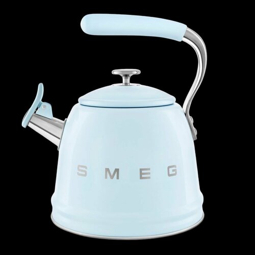 Чайник для плиты SMEG CKLW2001PB со свистком, пастельный голубой, 2,3л фото