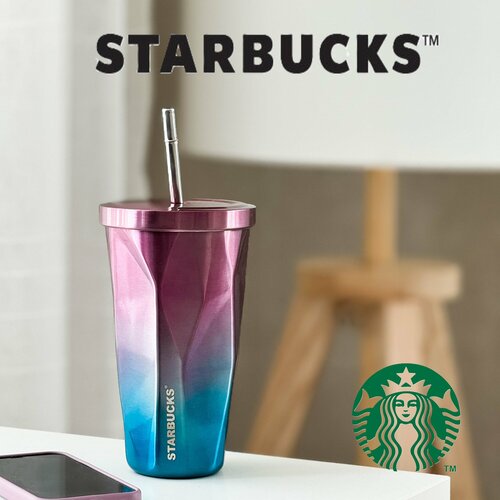 Стакан Starbucks Steel Limited Edition pink 473 мл с трубочкой и крышкой фото