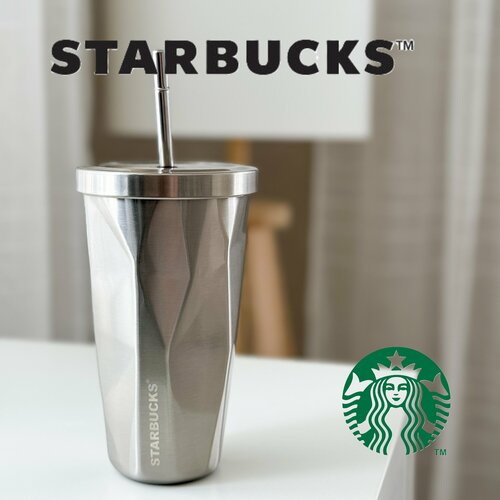 Стакан Starbucks Steel Limited Edition 473 мл с трубочкой и крышкой фото