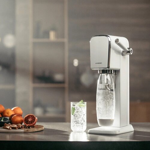 Сифон для газирования напитков Sodastream Art в стильном ретро-дизайне белый фото