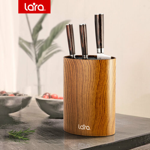 Подставка для ножей LARA LR05-101 Wood/ универсальная/ овальная/ Soft touch фото