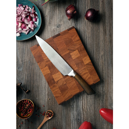 Кухонная торцевая разделочная доска из массива дуба SBwooD 25*20*2.5 см фото