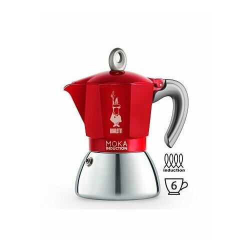 BIALETTI MOKA INDUCTION ROSSA на 6 чашек 240 мл. 6946 красный фото