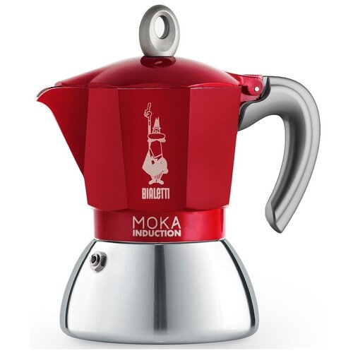 Гейзерная кофеварка Bialetti New Moka Induction 0006934/NP, 0006944/NP, 150 мл0.15 л, красный фото