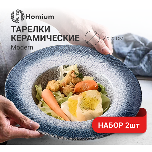 Набор тарелок Homium Kitchen, Modern, 2шт, цвет сине-белый, D25.5см фото