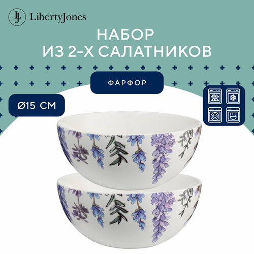 Liberty Jones Набор салатников Floral, 15 см, 15х15 см, 0.4 л, 2 шт., разноцветный фото