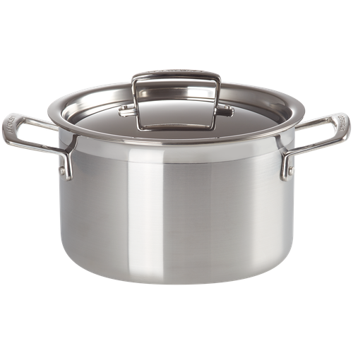 Кастрюля из нержавеющей стали 3-Ply с крышкой, 18 см, 2.3 л, Le Creuset фото