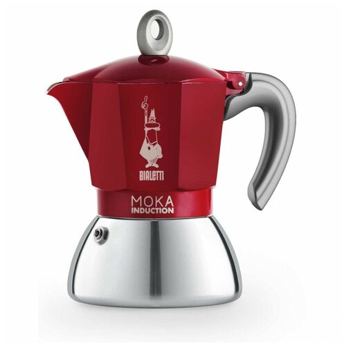 Кофеварка гейзерная Bialetti Moka Induction, 270мл, красная, 6 порций фото