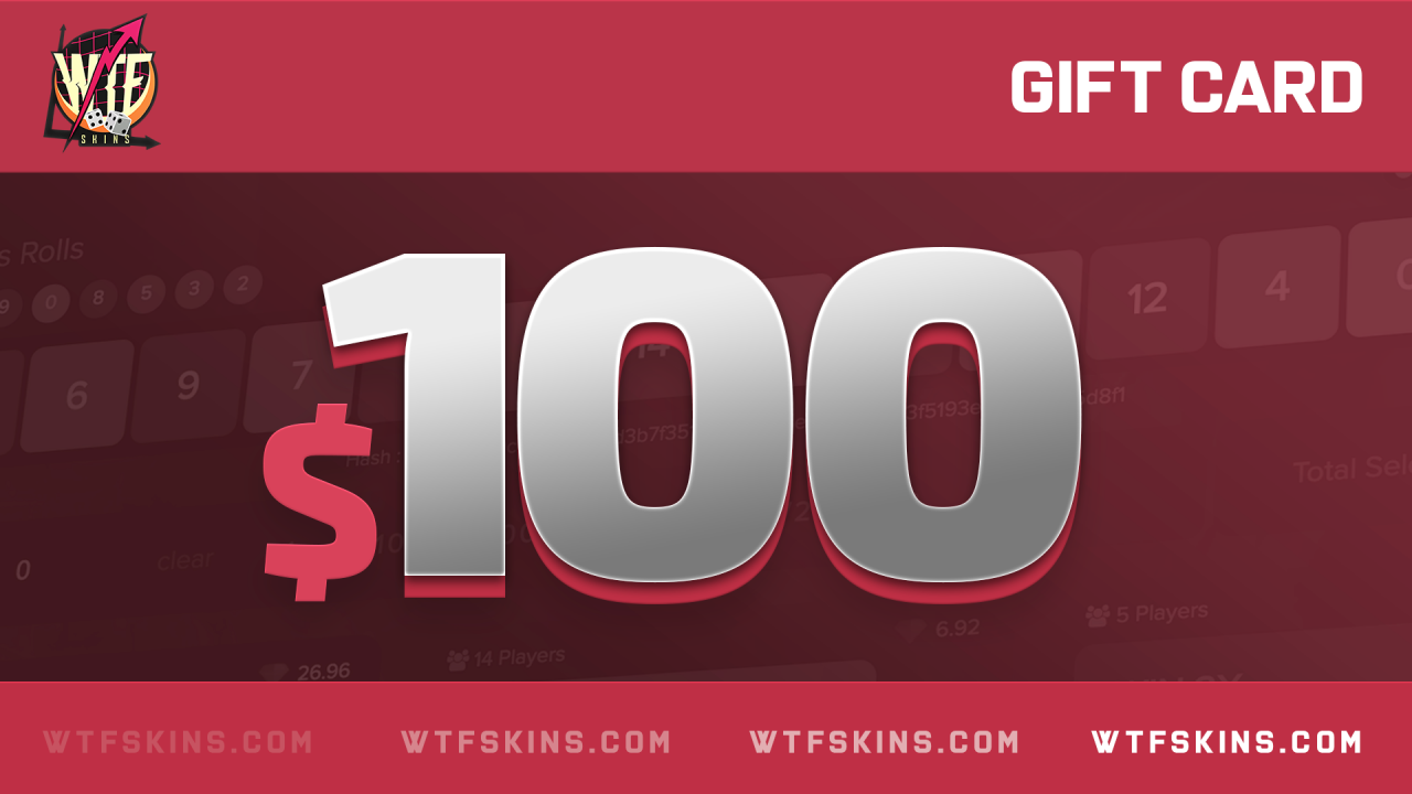 WTFSkins 100 USD Gift Card 117.15$