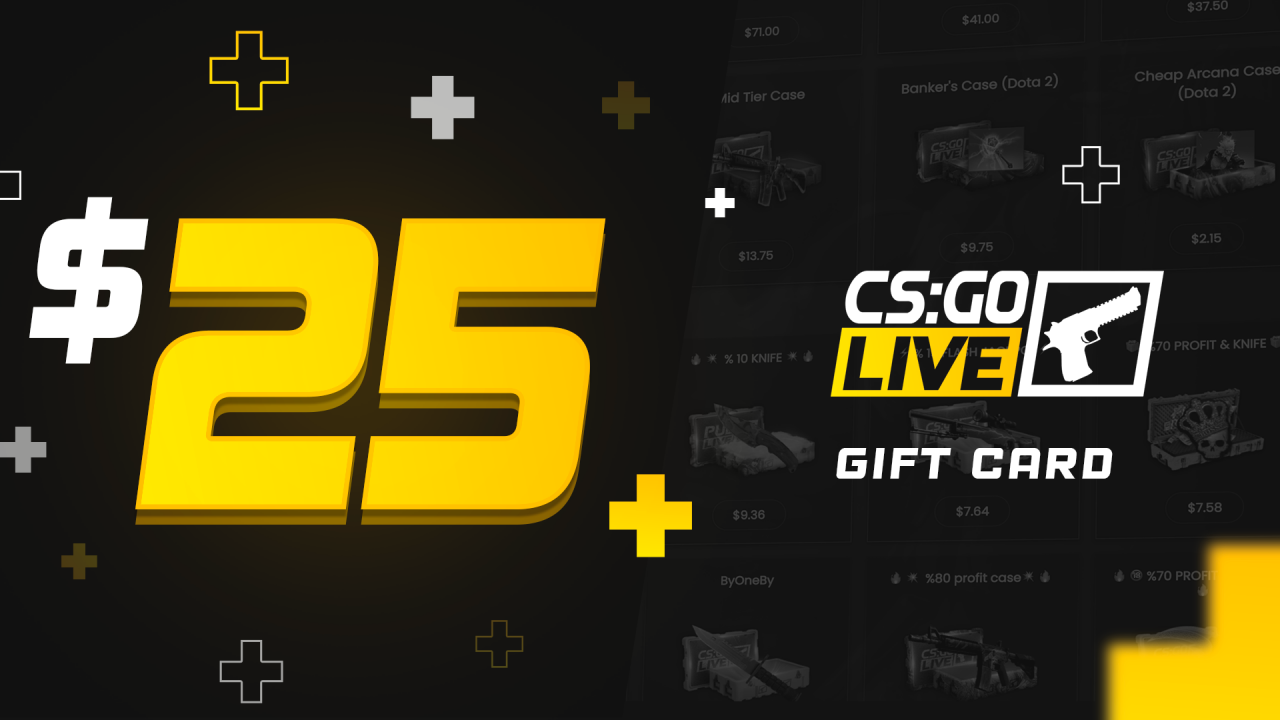 CSGOLive 25 USD Gift Card 29.29$