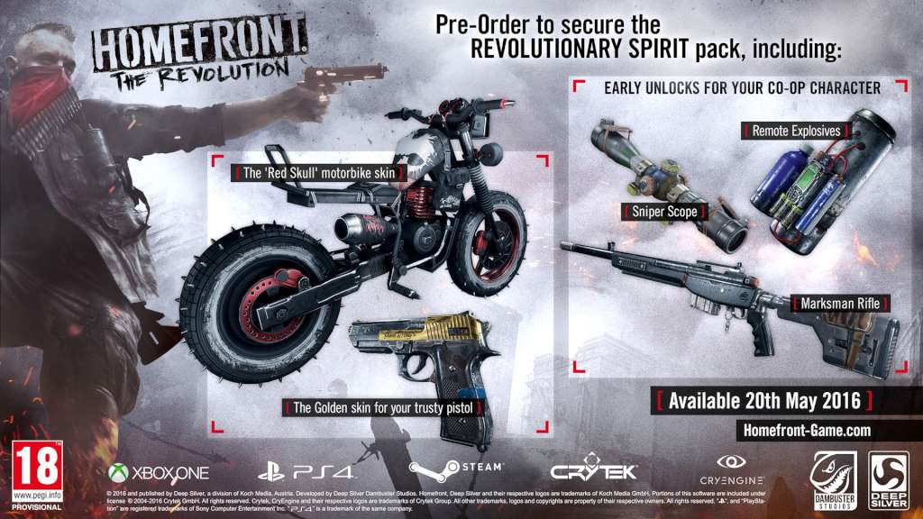 Homefront: The Revolution + Revolutionary Spirit Pack INDIA Steam Gift 26.5$
