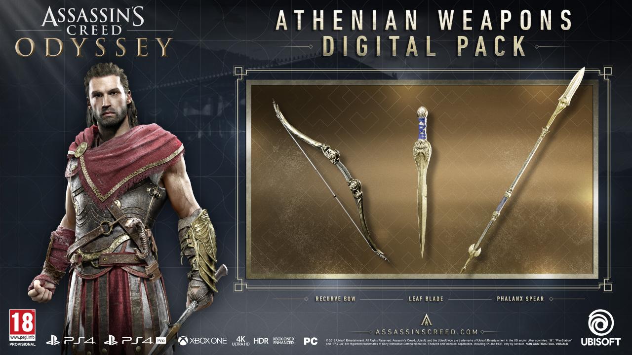 Assassin's Creed Odyssey - Athenian Weapons Pack DLC EU PS4 CD Key 8.06$