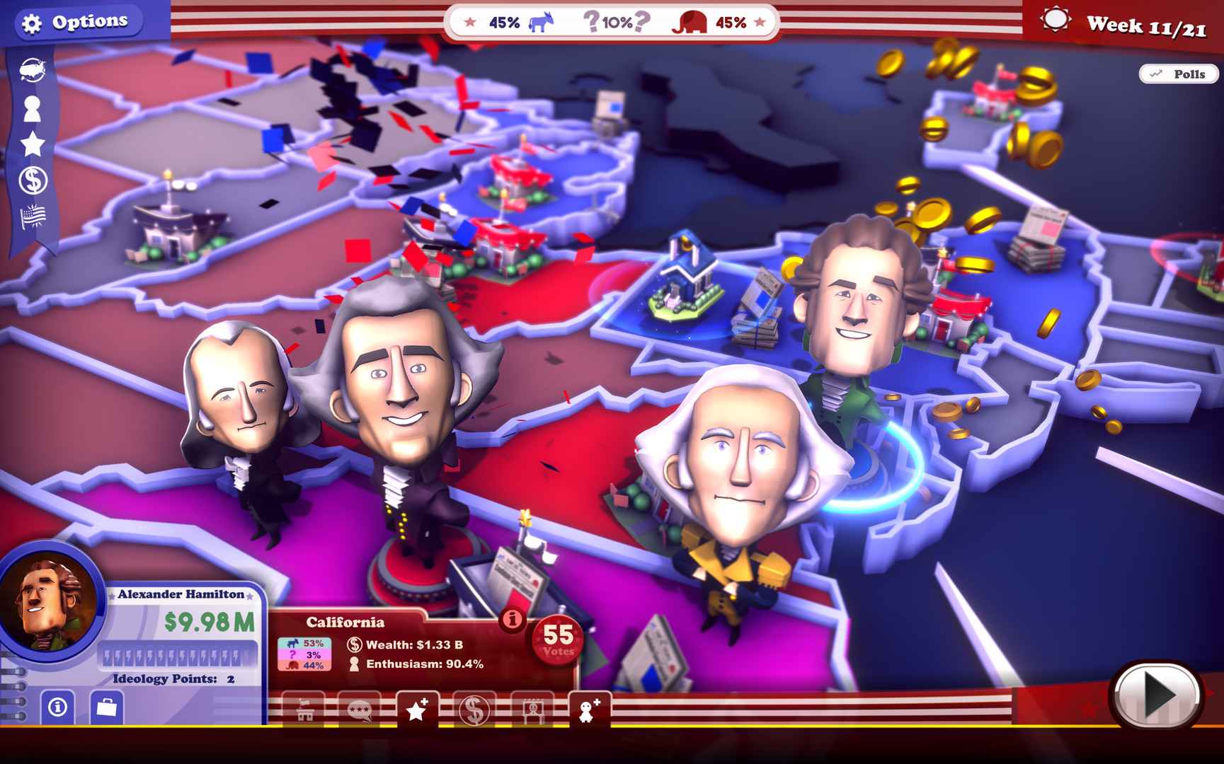 The Political Machine 2020 - The Founding Fathers DLC Steam CD Key 3.94$