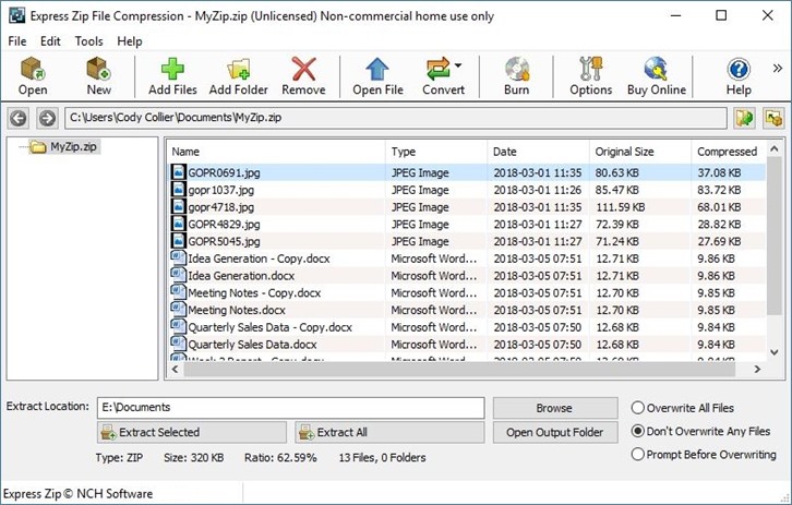 NCH: Express Zip File Compression Key 62.6$