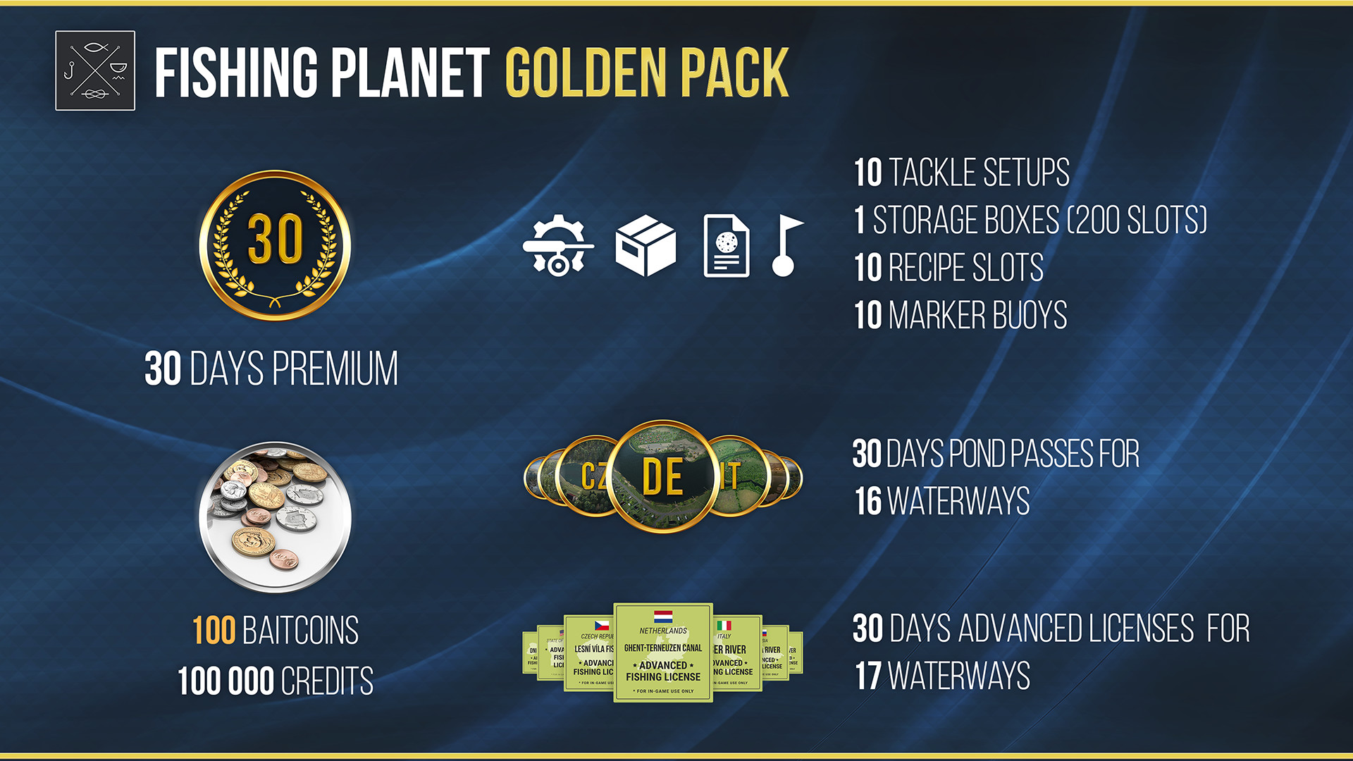 Fishing Planet - Golden Pack DLC EU Steam Altergift 61.96$