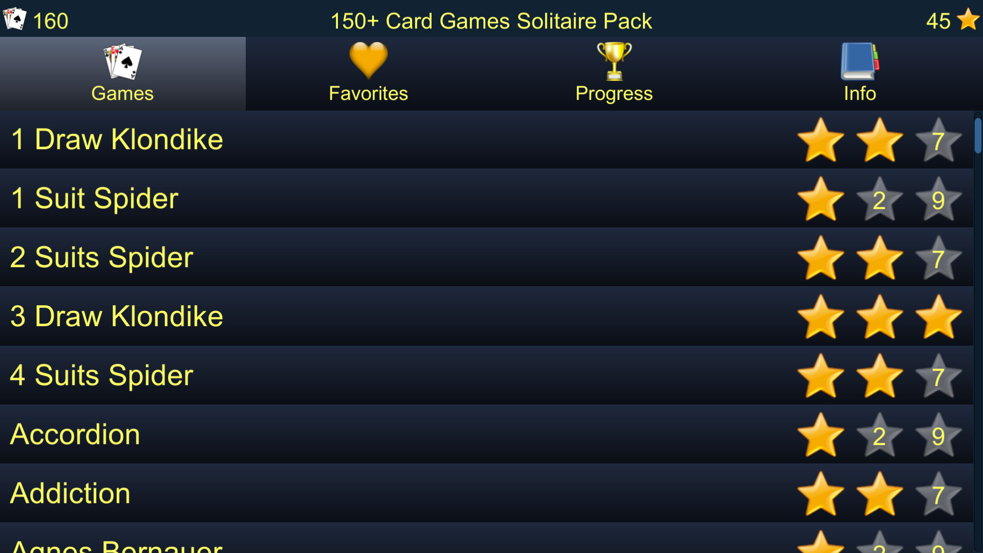 150+ Card Games Solitaire Pack Steam CD Key 0.63$
