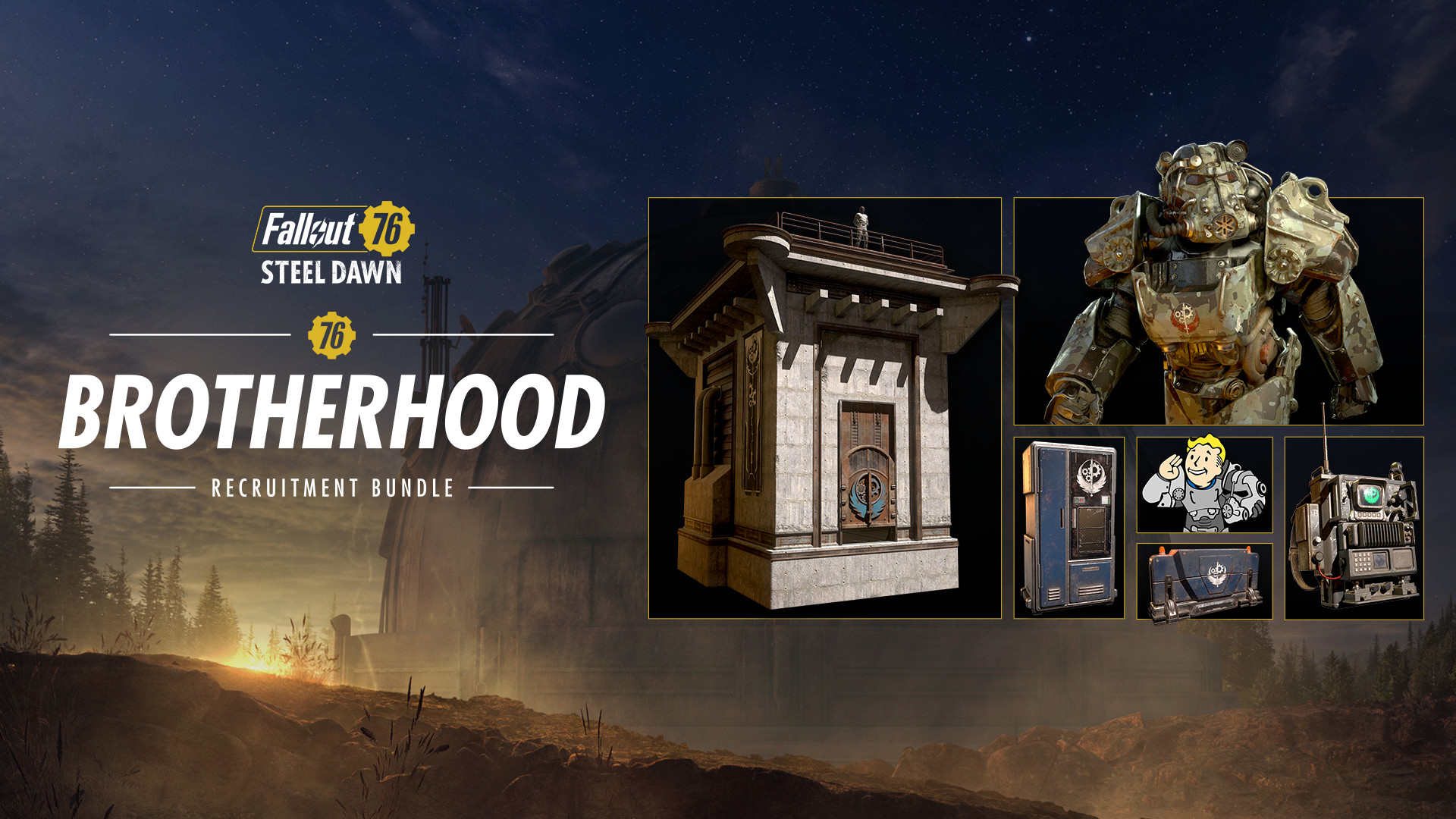 Fallout 76 - Brotherhood Recruitment Bundle DLC Steam CD Key 79.09$